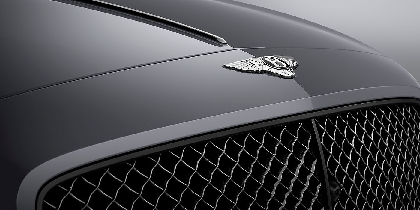 Bentley Cairo Bentley Flying Spur S Cambrian Grey colour, featuring Bentley insignia and assertive matrix front grillle