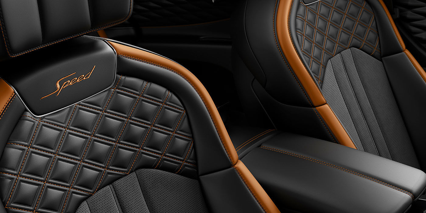 Bentley Cairo Bentley Flying Spur Speed's front seats with detailed contrast stitching and Speed Emblems