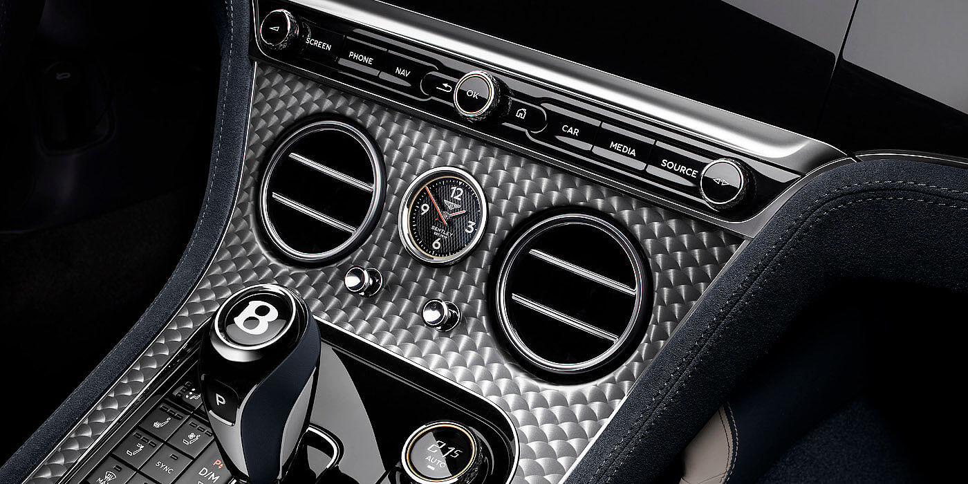 Bentley Cairo Bentley Continental GTC Speed convertible front interior engine spin veneer detail