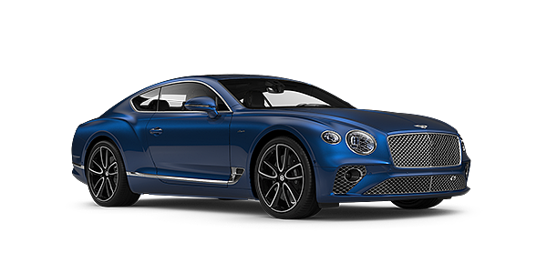 Bentley Cairo Bentley GT Azure coupe in Sequin Blue paint front 34