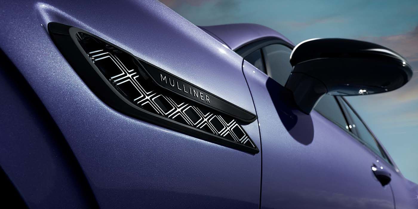 Bentley Cairo Bentley Flying Spur Mulliner in Tanzanite Purple paint with Blackline Specification wing vent